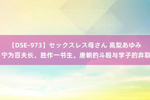 【DSE-973】セックスレス母さん 高梨あゆみ 宁为百夫长，胜作一书生。唐朝的斗殴与学子的弃取