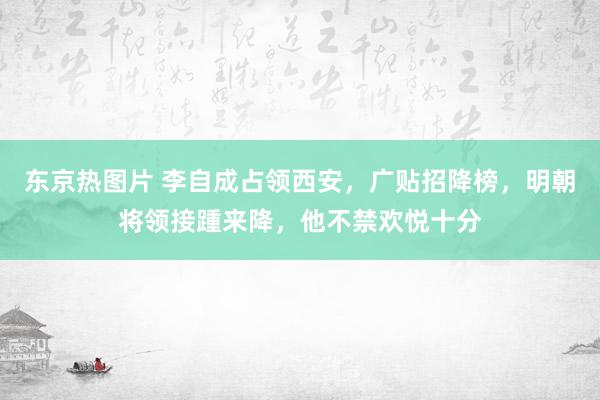 东京热图片 李自成占领西安，广贴招降榜，明朝将领接踵来降，他不禁欢悦十分