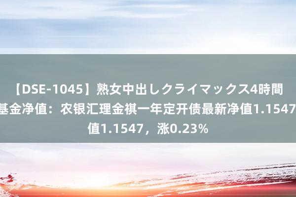 【DSE-1045】熟女中出しクライマックス4時間 4 7月26日基金净值：农银汇理金祺一年定开债最新净值1.1547，涨0.23%