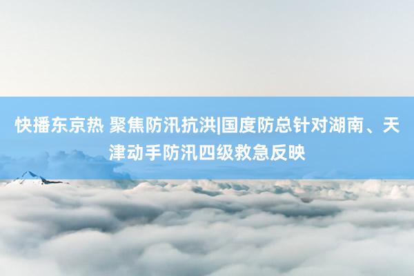 快播东京热 聚焦防汛抗洪|国度防总针对湖南、天津动手防汛四级救急反映