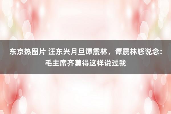 东京热图片 汪东兴月旦谭震林，谭震林怒说念：毛主席齐莫得这样说过我