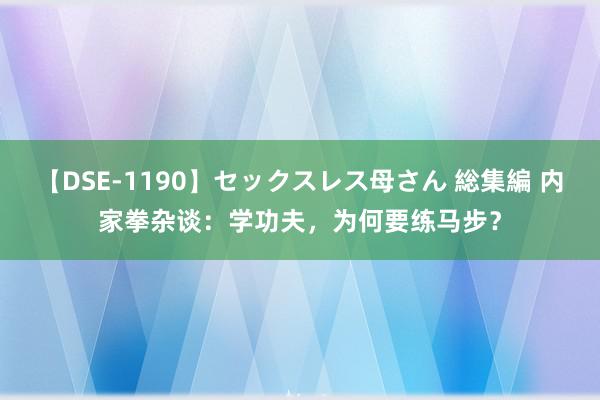 【DSE-1190】セックスレス母さん 総集編 内家拳杂谈：学功夫，为何要练马步？