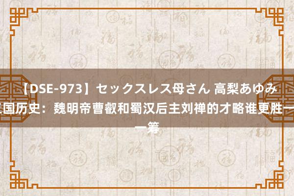 【DSE-973】セックスレス母さん 高梨あゆみ 三国历史：魏明帝曹叡和蜀汉后主刘禅的才略谁更胜一筹