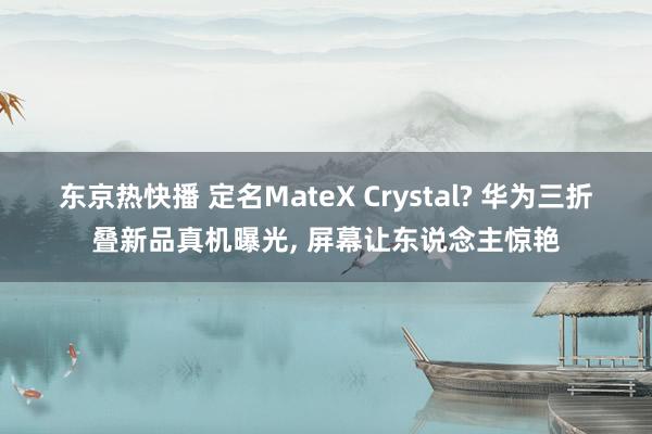 东京热快播 定名MateX Crystal? 华为三折叠新品真机曝光, 屏幕让东说念主惊艳