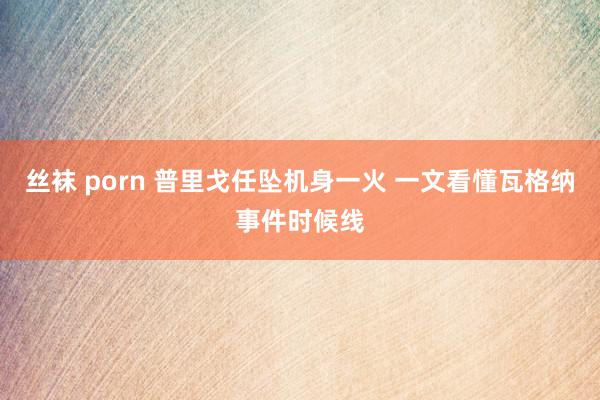 丝袜 porn 普里戈任坠机身一火 一文看懂瓦格纳事件时候线